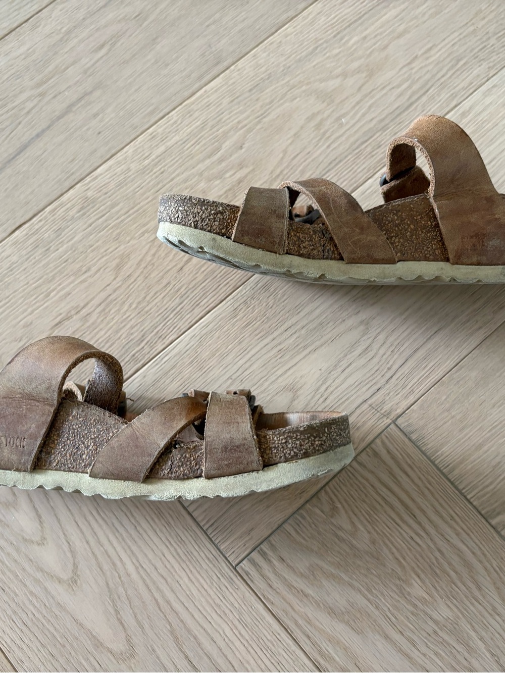 Birkenstock Womens Franca Buckle Brown Oiled Leather Sandals Sz 38 US 7-7.5 Read - Picture 6 of 8